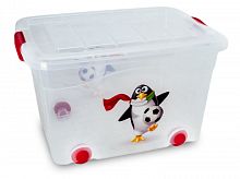 Пластиковый ящик для хранения игрушек 40 л ROLLER BOX IML Пингвин купить в интернет магазине | M555.COM.UA